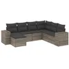 Image de vidaXL Salon de jardin avec coussins 7 pcs gris résine tressée