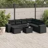 Image de vidaXL Salon de jardin 8 pcs avec coussins noir résine tressée