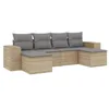Image de vidaXL Salon de jardin avec coussins 6 pcs beige résine tressée