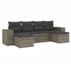 Image de vidaXL Salon de jardin 6 pcs avec coussins gris résine tressée