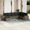 Image de vidaXL Salon de jardin 8 pcs avec coussins gris résine tressée