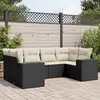 Image de vidaXL Salon de jardin 6 pcs avec coussins noir résine tressée