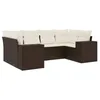 Image de vidaXL Salon de jardin avec coussins 6 pcs marron résine tressée
