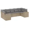 Image de vidaXL Salon de jardin avec coussins 7 pcs beige résine tressée