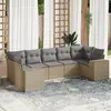 Image de vidaXL Salon de jardin avec coussins 7 pcs beige résine tressée
