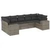 Image de vidaXL Salon de jardin avec coussins 7 pcs gris résine tressée
