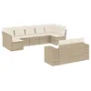Image de vidaXL Salon de jardin avec coussins 9 pcs beige résine tressée