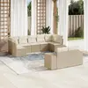 Image de vidaXL Salon de jardin avec coussins 9 pcs beige résine tressée