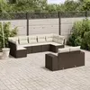 Image de vidaXL Salon de jardin avec coussins 9 pcs marron résine tressée