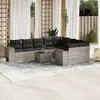 Image de vidaXL Salon de jardin avec coussins 10 pcs gris clair résine tressée