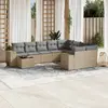 Image de vidaXL Salon de jardin avec coussins 10 pcs beige résine tressée