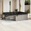 Image de vidaXL Salon de jardin 11 pcs avec coussins gris clair résine tressée