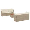 Image de vidaXL Salon de jardin avec coussins 7 pcs beige résine tressée