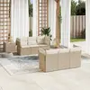 Image de vidaXL Salon de jardin avec coussins 7 pcs beige résine tressée