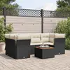 Image de vidaXL Salon de jardin 7 pcs avec coussins noir résine tressée