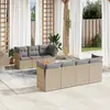 Image de vidaXL Salon de jardin avec coussins 8pcs mélange beige résine tressée