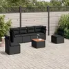 Image de vidaXL Salon de jardin 7 pcs avec coussins noir résine tressée