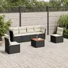 Image de vidaXL Salon de jardin 7 pcs avec coussins noir résine tressée