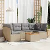 Image de vidaXL Salon de jardin avec coussins 7pcs mélange beige résine tressée