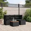 Image de vidaXL Salon de jardin 5 pcs avec coussins noir résine tressée