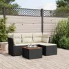 Image de vidaXL Salon de jardin 5 pcs avec coussins noir résine tressée