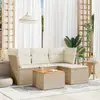 Image de vidaXL Salon de jardin avec coussins 5 pcs beige résine tressée