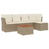 Image de vidaXL Salon de jardin avec coussins 6 pcs beige résine tressée
