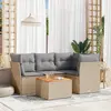 Image de vidaXL Salon de jardin avec coussins 5pcs mélange beige résine tressée