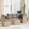 Image de vidaXL Salon de jardin avec coussins 6pcs mélange beige résine tressée
