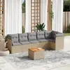 Image de vidaXL Salon de jardin avec coussins 7pcs mélange beige résine tressée