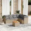 Image de vidaXL Salon de jardin avec coussins 7pcs mélange beige résine tressée
