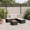 Image de vidaXL Salon de jardin 6 pcs avec coussins noir résine tressée