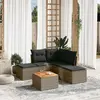 Image de vidaXL Salon de jardin 6 pcs avec coussins gris résine tressée