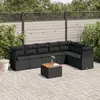 Image de vidaXL Salon de jardin 8 pcs avec coussins noir résine tressée