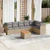 Image de vidaXL Salon de jardin avec coussins 8pcs mélange beige résine tressée