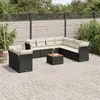 Image de vidaXL Salon de jardin 11 pcs avec coussins noir résine tressée