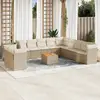 Image de vidaXL Salon de jardin avec coussins 12 pcs beige résine tressée