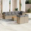 Image de vidaXL Salon de jardin avec coussins 9pcs mélange beige résine tressée
