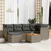Image de vidaXL Salon de jardin avec coussins 7 pcs gris résine tressée