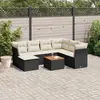 Image de vidaXL Salon de jardin 8 pcs avec coussins noir résine tressée