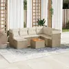 Image de vidaXL Salon de jardin avec coussins 8 pcs beige résine tressée