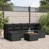 Image de vidaXL Salon de jardin 7 pcs avec coussins noir résine tressée