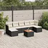 Image de vidaXL Salon de jardin 8 pcs avec coussins noir résine tressée