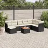 Image de vidaXL Salon de jardin 9 pcs avec coussins noir résine tressée