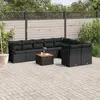 Image de vidaXL Salon de jardin 10 pcs avec coussins noir résine tressée