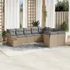 Image de vidaXL Salon de jardin et coussins 10 pcs mélange beige résine tressée