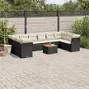 Image de vidaXL Salon de jardin 11 pcs avec coussins noir résine tressée
