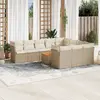 Image de vidaXL Salon de jardin 11 pcs avec coussins beige résine tressée