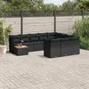 Image de vidaXL Salon de jardin 11 pcs avec coussins noir résine tressée