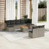 Image de vidaXL Salon de jardin avec coussins 10 pcs gris résine tressée